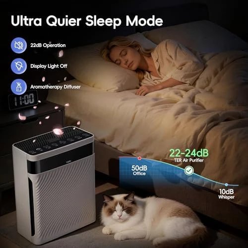 Air Purifier with Pet Hair Capture, H13 HEPA Filter, Smart Auto Mode — Air Purifier, TER
