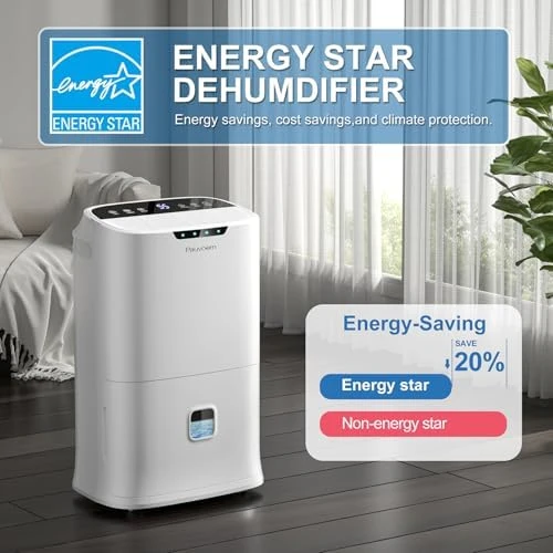 Dehumidifier for Basement & Home, Up to 5500 Sq. Ft, 90 Pint Smart Wi-Fi Control — Dehumidifier, Pauvoern