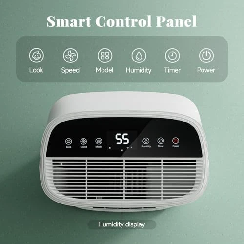 Dehumidifier for Basement & Home, Up to 5500 Sq. Ft, 90 Pint Smart Wi-Fi Control — Dehumidifier, Pauvoern