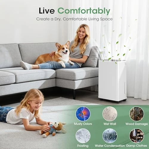 Dehumidifier for Basement, Smart APP WiFi Control, 35 Pint — Dehumidifier, Manastin