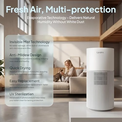Evaporative Humidifier for Large Rooms up to 1000 ft² — Humidifier, Livatro