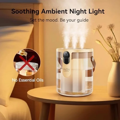 Portable Top Fill Humidifier with Night Light — Humidifier, KIMMOO
