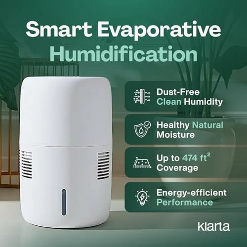 Smart Evaporative Humidifier with App Control & 3L Tank — Humidifier, Klarta