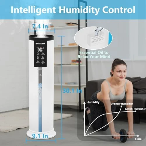 Smart Humidifier, 3.4 Gal (13L) for Bedroom Home — Humidifier, SAYDSI