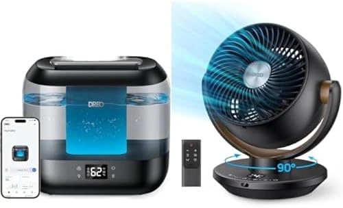 Smart Humidifier and Air Circulator Fan Bundle — Humidifier, Dreo