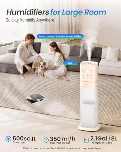 Smart Humidifier for Large Room with Extension Tube — Humidifier, AILINKE