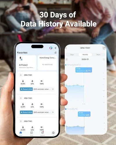 Smart WiFi Temperature Humidity Monitor — Humidifier, Drusine