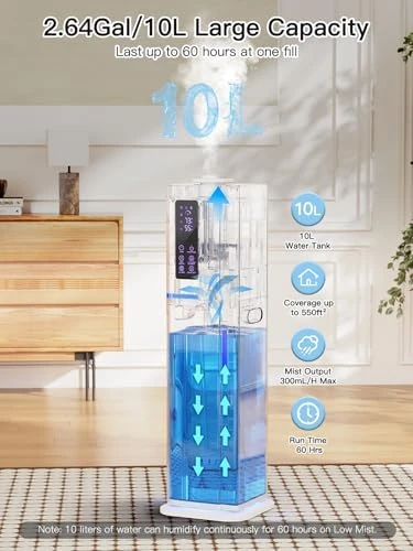 Top Fill Quiet Ultrasonic Cool Mist Humidifier — Humidifier, Zeova