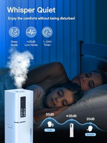 Top Fill Quiet Ultrasonic Cool Mist Humidifier — Humidifier, Zeova