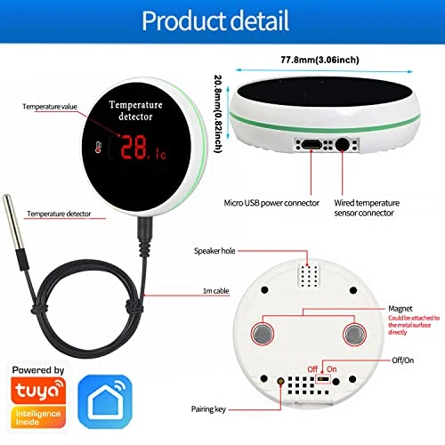 WiFi Smart Thermometer with Waterproof Probe — Smart Thermometer, Gaoducash