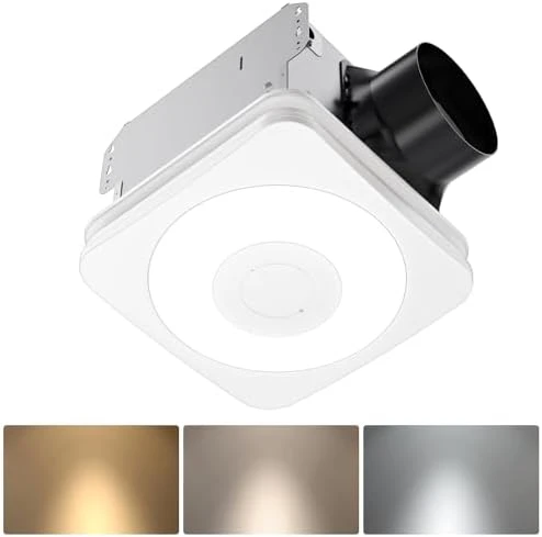 4-in-1 Smart Bathroom Exhaust Fan with Light, Bluetooth Speaker & Humidity Sensor — Smart Fan, OREiN
