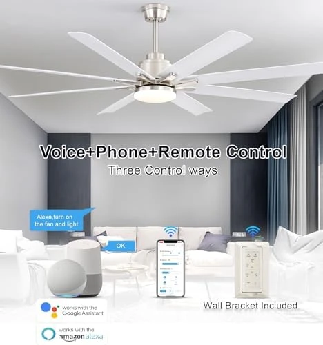 66 Inch Smart Ceiling Fan with Light — Smart Fan, Sofucor
