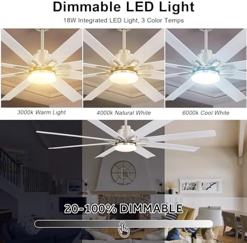 66 Inch Smart Ceiling Fan with Light — Smart Fan, Sofucor