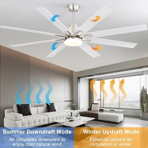 66 Inch Smart Ceiling Fan with Light — Smart Fan, Sofucor
