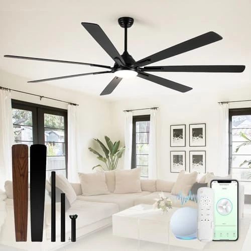 84" Large Smart Ceiling Fan with Lights Remote Control via WiFi Alexa — Smart Fan, Minislak