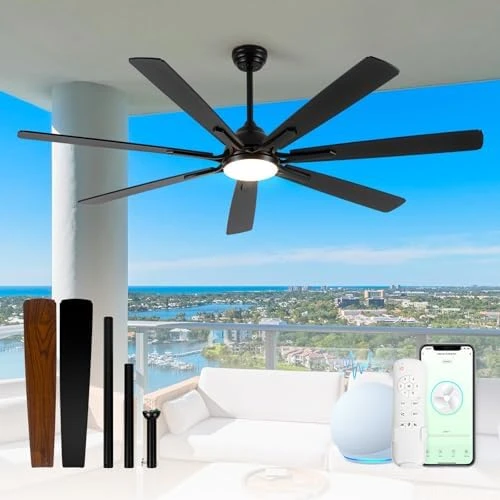 84" Large Smart Ceiling Fan with Lights Remote Control via WiFi Alexa — Smart Fan, Minislak
