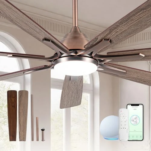 84" Large Smart Ceiling Fan with Lights Remote Control via WiFi Alexa — Smart Fan, Minislak