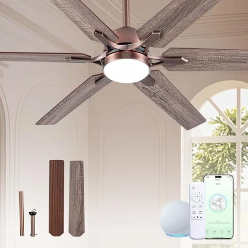 84" Large Smart Ceiling Fan with Lights Remote Control via WiFi Alexa — Smart Fan, Minislak