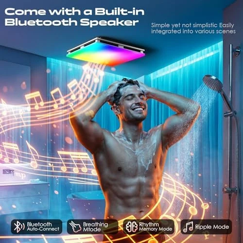 Smart Bathroom Exhaust Fan with Light, Bluetooth Speaker & Humidity Sensor — Smart Fan, BSEED