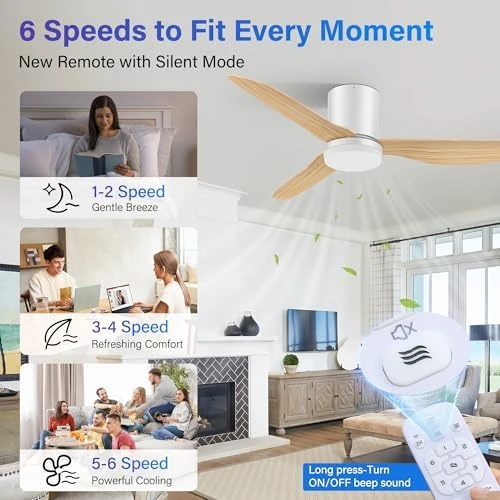 Smart Ceiling Fan with Lights and Remote — Smart Fan, GentleBreeze