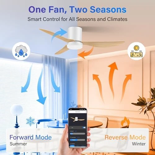 Smart Ceiling Fan with Lights and Remote — Smart Fan, GentleBreeze