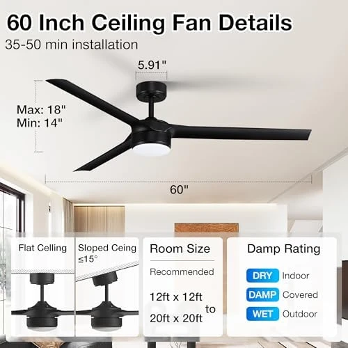 Smart Ceiling Fan with Lights and Remote — Smart Fan, cumilo