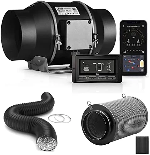 Smart Inline Duct Fan with Humidity Temperature Control — Smart Fan, iPower