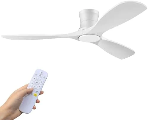 Smart Wood Flush Mount Ceiling Fan with Lights — Smart Fan, Hoenofly