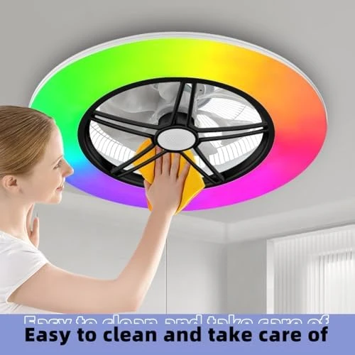 WiFi Low Profile Ceiling Fan with Light — Smart Fan, BAYSQUIRREL