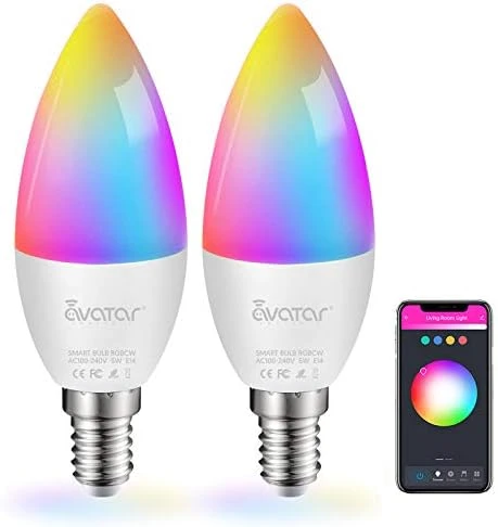 6 Pack E12 Smart LED Light Bulbs — Smart Light Bulb, Avatar Controls