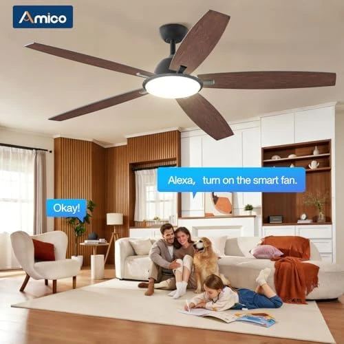 60 inch Smart Ceiling Fan with Lights — Smart Fan, Amico