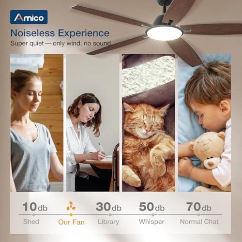 60 inch Smart Ceiling Fan with Lights — Smart Fan, Amico
