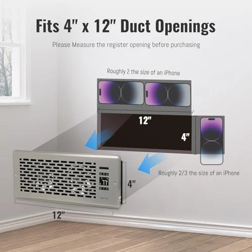 Register Booster Fan for 4" x 12" Holes — Smart Fan, SANYCASA
