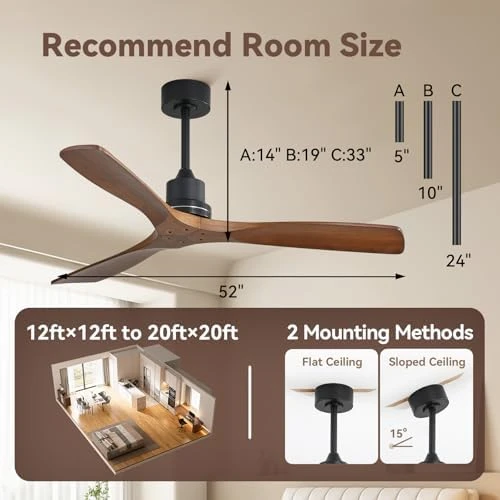 Smart Ceiling Fan no Lights — Smart Fan, Sofucor