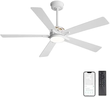 Smart Ceiling Fan with Lights and 3 Downrods — Smart Fan, WINGBO