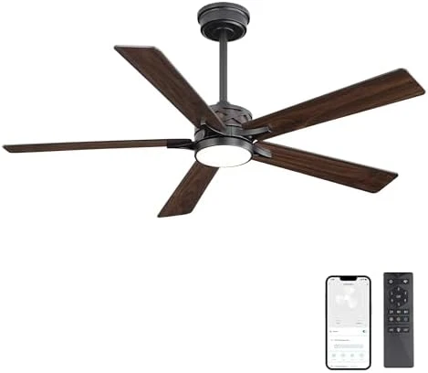 Smart Ceiling Fan with Lights and 3 Downrods — Smart Fan, WINGBO