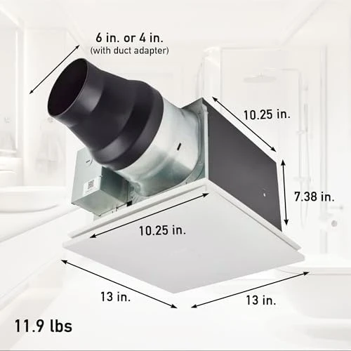 WhisperGreen Select Dual Speed Ceiling Mount Exhaust Fan, Designer Grille — Smart Fan, Panasonic