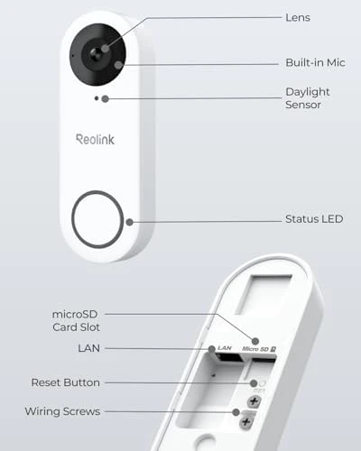 2K Video Doorbell Wi-Fi Camera with Chime — Video Doorbell, Reolink