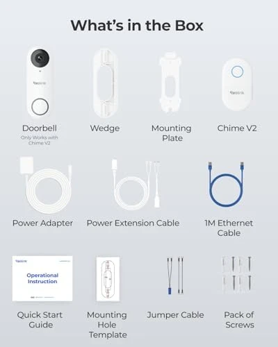 2K Video Doorbell Wi-Fi Camera with Chime — Video Doorbell, Reolink
