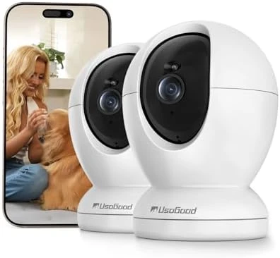 Indoor Camera, 360° Security Camera, Baby/Pet Camera with Phone App — Security Camera, usogood