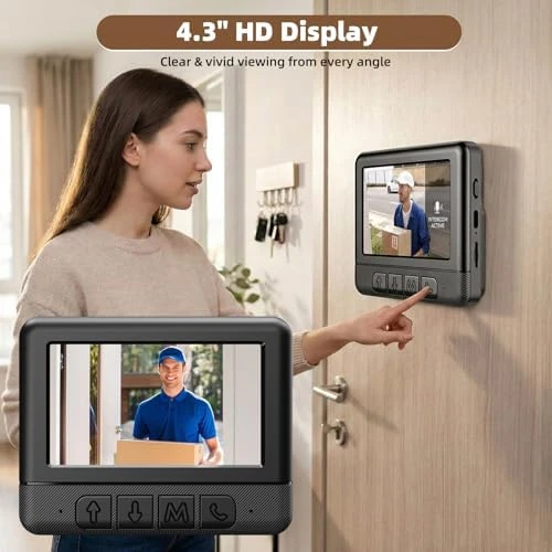 Wireless Doorbell Camera with Monitor — Video Doorbell, KEPEAK