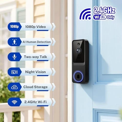 Wireless Wi-Fi Video Doorbell Camera — Video Doorbell, Tuflorexa