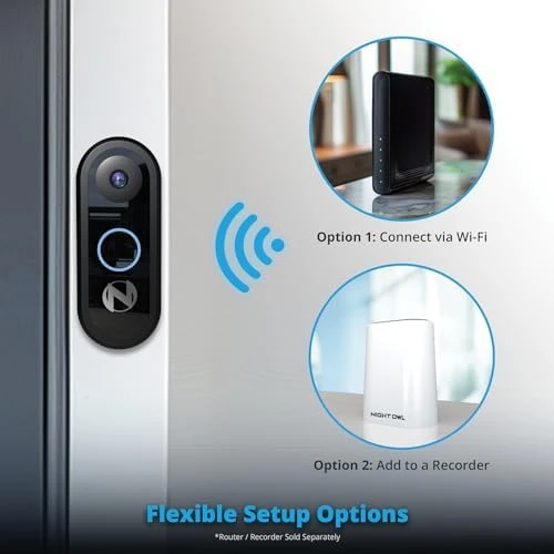 1080p Video Doorbell with Mount and Wireless Chime — Video Doorbell, Night Owl