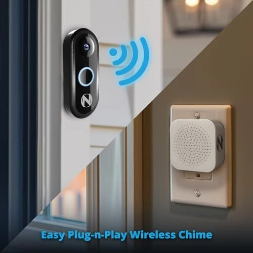 1080p Video Doorbell with Mount and Wireless Chime — Video Doorbell, Night Owl