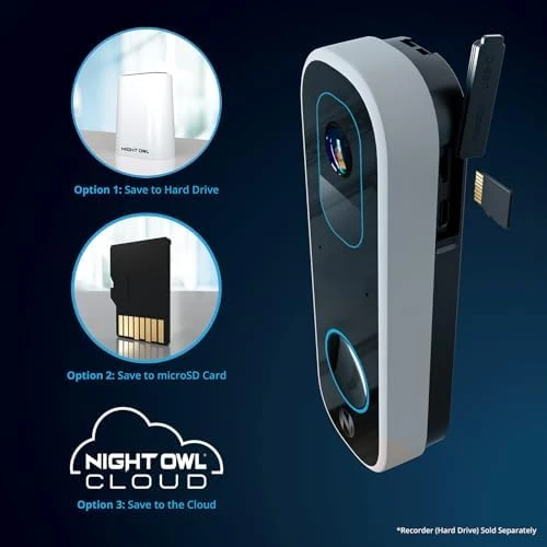 2K Battery Wi-Fi Smart Dual-Powered Video Doorbell — Video Doorbell, Night Owl