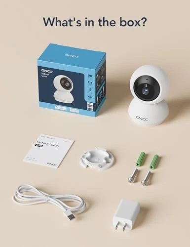 2K WiFi Indoor Camera with 360° Motion Detection — Security Camera, GNCC