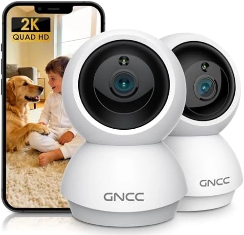 2K WiFi Indoor Camera with 360° Motion Detection — Security Camera, GNCC