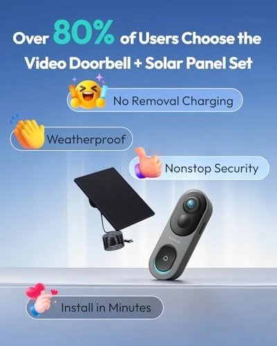 5MP Doorbell Camera Wireless with Solar Panel — Video Doorbell, BOTSLAB