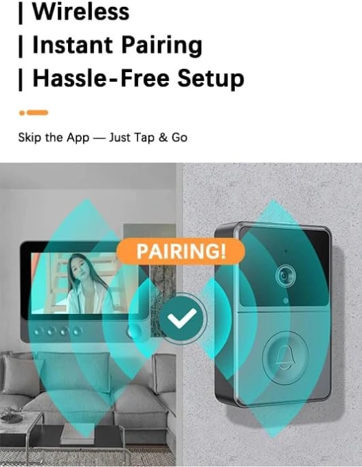 Battery Doorbell with 4.3 Inches Screen — Video Doorbell, Generic