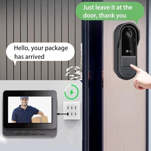 Doorbell Camera Wireless with Wired Screen — Video Doorbell, Winnes